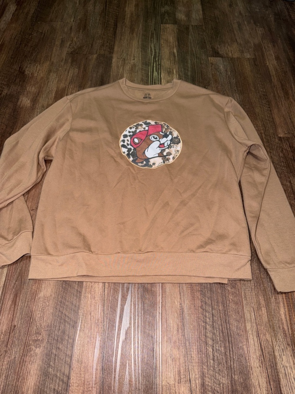Buc-ee's Leopard Crewneck Sweatshirt – Women's Cozy Pullover size L